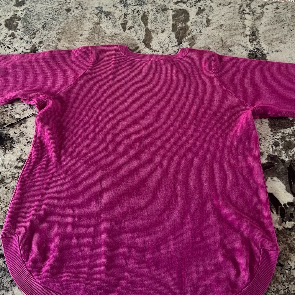 NWT- Cyrus Women's Pink Waffle Knit  Sweater - Picture 4 of 4